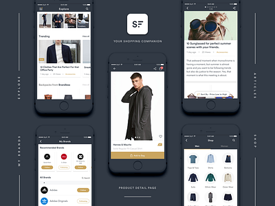 iOS STYFI Screens branding ecommerce fashion logo minimal shopping styfi ui ux