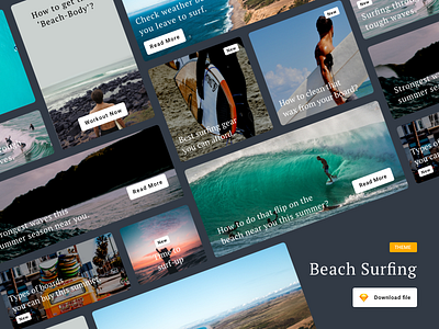 Beach Surfing Article Cards