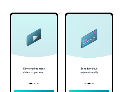 Onboarding & Gradient Icons app app screens credit card design icon illustration minimal onboarding onboarding ui payment play button ui ux vector
