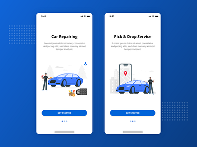 iOS Walkthrough Design - Car Service App adobe xd app design car repair car repairing app car service car service app design designs ios ios app ios app design mobile ui onboarding onboarding screen ui uidesign walkthrough walkthrough page walkthrough screen walkthrought concept