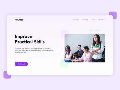 Educational Landing Page adobe xd adobexd education banner education website home page design landing page online class study banner tredy design uidesign uiux uiuxdesign webapp websitedesign