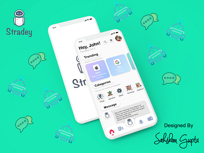 Stradey - Your Personalised AI Trader (Concept) app app design development finance finance app stock market ui ux