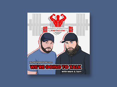 Body Building Podcast Cover Design branding cartoon cartoon cover cartoon drawing cartoon logo cover artwork design illustration logo logo design podcast podcast art podcast cover podcast cover design podcast cover with cartoon podcast logo