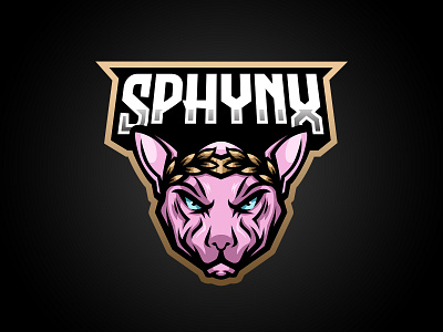 Greek Sphynx Cat beerus cartoon cat design esport esport logo gamers gaming god greek logo mascot mascot logo pink sphynx team