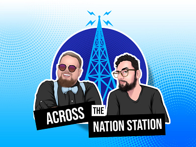 Podcast Cover Art with Host Cartoon