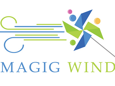 Magic Winds branding design flat illustration logo minimal vector