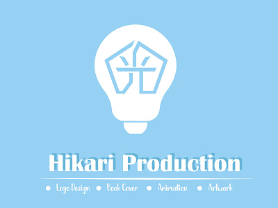Hikari Production branding design flat illustration logo minimal vector
