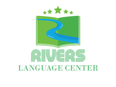 Rivers Language Center branding design flat illustration logo minimal typography ui vector