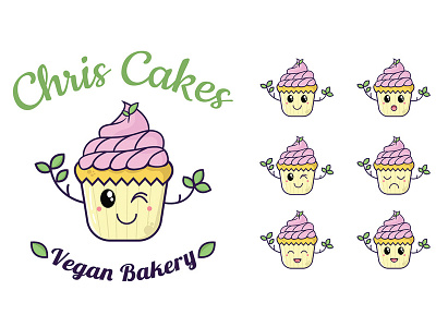 Vegan Bakery branding branding logo cartoon child design identity illustration illustrator logo logo design mascot mascot design mascot logo vector