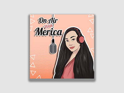 Podcast Cover Artwork for "On Air with Merica" artwork branding cartoon cover art cover design illustration illustration logo logo podcast podcast cover podcast logo show