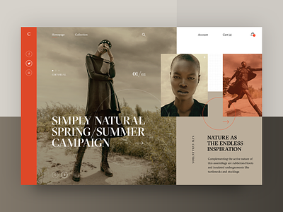 Carine fashion store - Simply Natural Spring/Summer Campaign clean fashion layout modern typography ui ux web