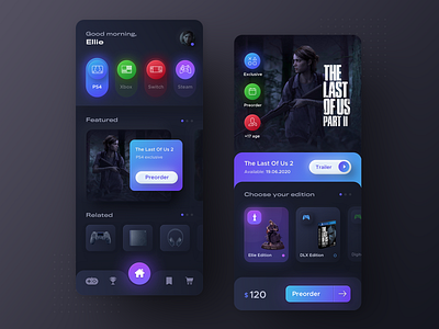 The Last of Us Part 2 - Neumorphic mobile app concept