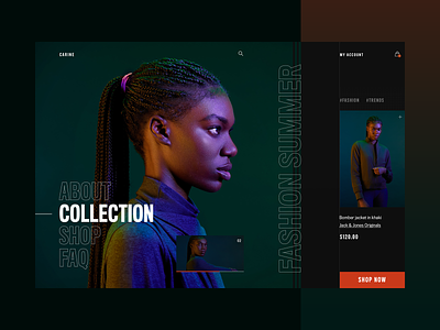 Carine fashion store - summer campaign clean fashion layout modern typography ui ux