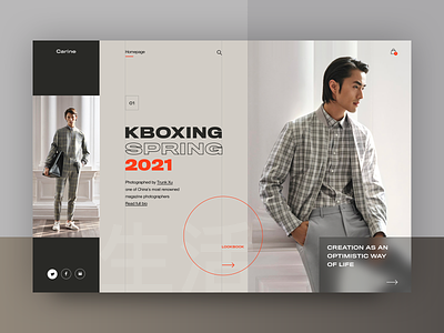 Carine fashion store - K Boxing 2021 Spring Campaign clean fashion layout modern typography ui ux web