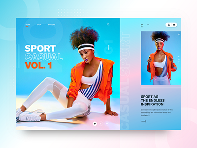 Sport Casual VOL.1 - design concept clean fashion gradient modern sport typography ui ux webdesign