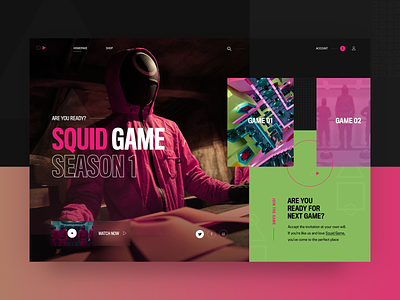 Squid game - landing page concept