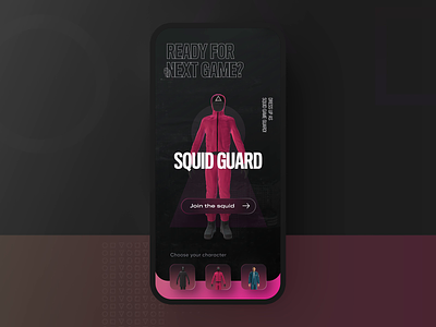 Squid Game Store - mobile app interaction flow concept 3d 3danimation aftereffects animation darkmode darkui gameapp gameui interaction mobileapp motion graphics squidgame ui