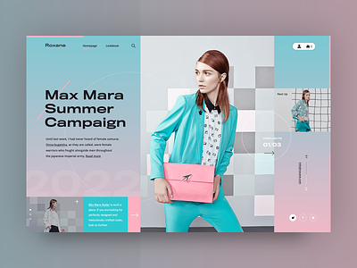 Roxane fashion store - Max Mara Summer Campaign clean design fashion layout modern typography ui ux