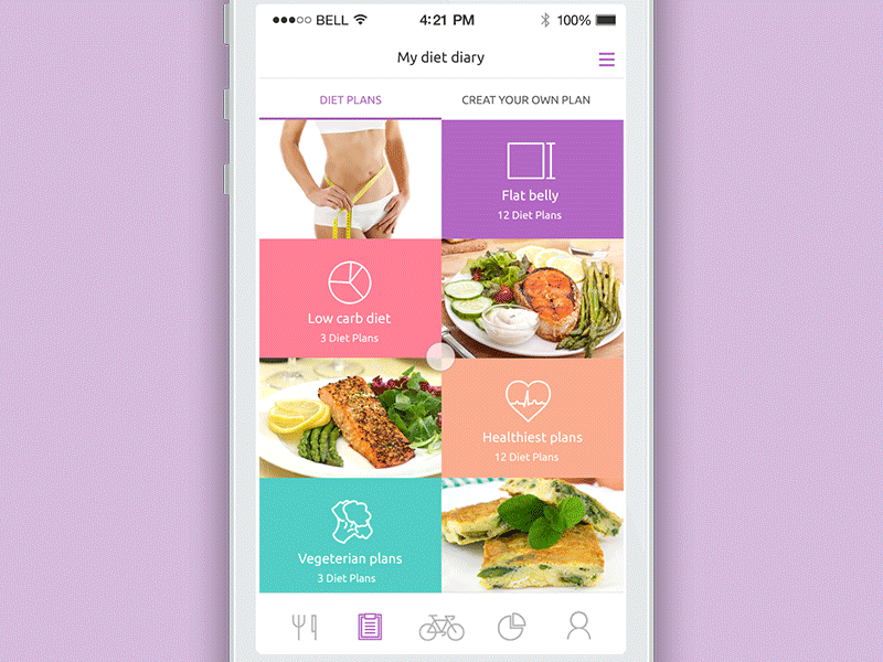 Diet app 2015 app diet fitness flat food health iphone ui ux
