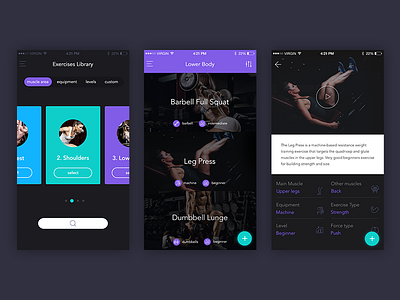 No Excuses app app fitness gym sport ui ux workout