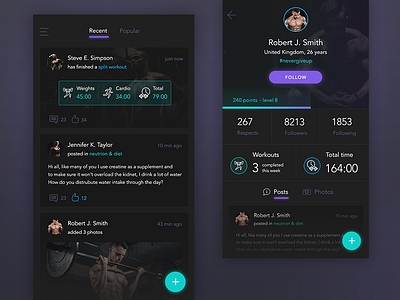 No Excuses app - social feed app fitness gym social social feed sport ui ux workout