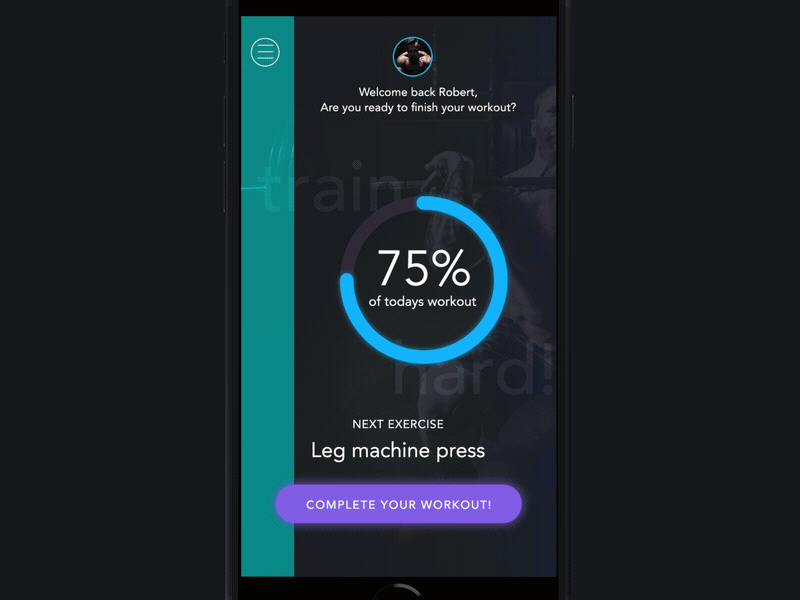 Navigation concept interaction app card concept fitness gym interaction navigation sport ui ux