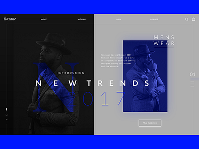 Roxane - fashion store - mens page - WIP concept ecommerce fashion layout modern