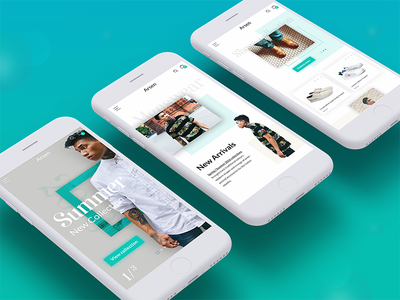 Arsen fashion store - mobile screens clean ecommerce fashion mobile responsive rwd ui ux web webdesign