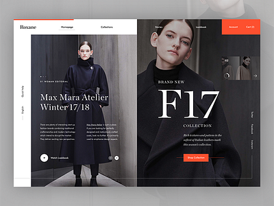 Roxane fashion store 2018 clean concept fashion modern typography ui ux web website