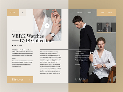 VERK Watches clean fashion layout modern mondrianizm typography ui ux watches web webdesign