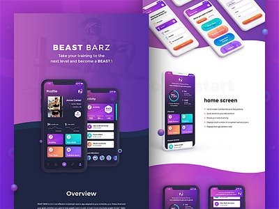 BEAST BARZ - behance presentation app behance dark fitness gym interface presentation sport ui ux web
