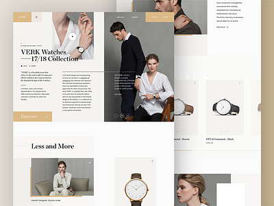 VERK homepage redesign concept clean fashion layout modern mondrianizm typography ui ux watches web webdesign