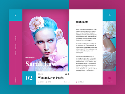 Every woman loves pearls clean fashion layout modern mondrianizm typography ui ux web webdesign