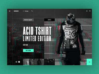 DAMASCUS Apparel - Product detail page concept ecommerce fashion layout modern mondrianizm pdp tech typography ux web