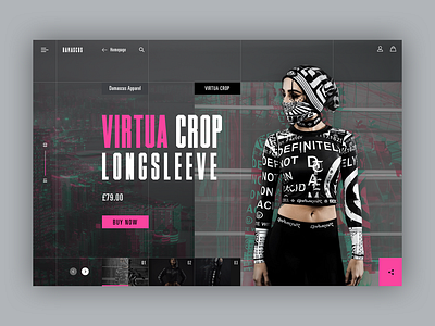 DAMASCUS Apparel - Product detail page concept v3 cyberpunk fashion modern mondrianizm tech typography ui ux web webdesign