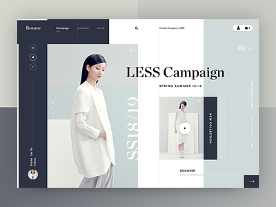 Roxane fashion store - LESS Campaign SS19 clean design ecommerce fashion modern mondrianizm typography ui ux webdesign