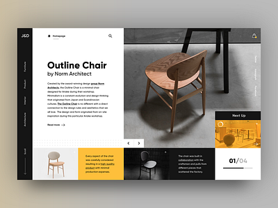 J&D Outline Chair clean design furniture layout modern mondrianizm typography ui ux