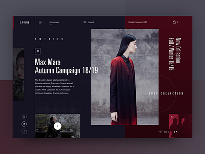 Carine fashion store - Autumn Campaign 18/19 clean design fashion layout modern typography ui ux webdesign