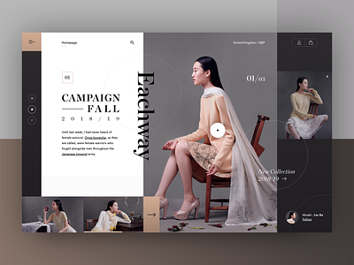 Eachway campaign 18/19 - Roxane fashion store clean design fashion layout modern typography ui ux web