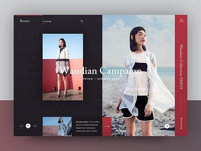 Wandian Campaign SS2019 - Roxane fashion store clean design fashion layout modern typography ui ux web webdesign