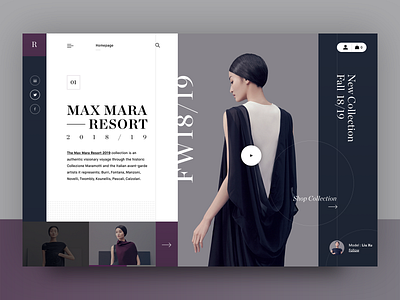 Roxane fashion store - Max Mara Resort 2019 clean fashion layout modern typography ui ux web webdesign