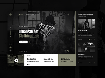 Urban/Street Clothing 2k19 clean dark fashion modern typography ui ux webdesign