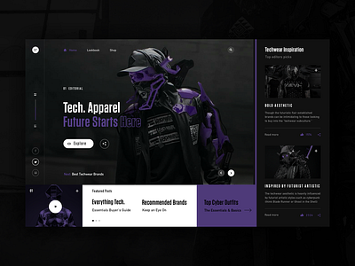 The Future Starts Here dark background fashion layout modern tech typography ui ux web