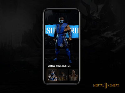 Mortal Kombat 11 - mobile interaction concept app game game app gameapp navigation typography ui ux