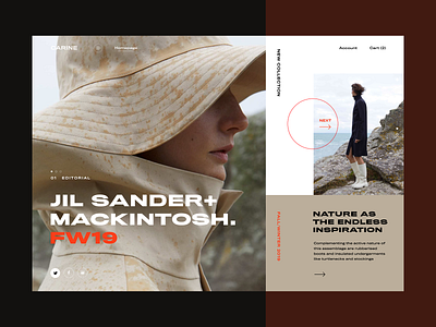 Carine fashion store - Jil Sander FW19 campaign clean fashion layout modern typography ui ux webdesign