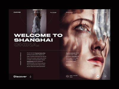 Carine fashion store - Shanghai China clean dark fashion layout modern typography ui ux web webdesign