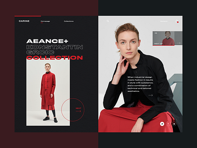 Carine fashion store - AEANCE Collection clean ecommerce fashion layout modern typography ui ux web