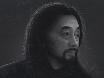 Yohji Yamamoto black clothing designer digital art greyscale metalic portret simplicity streetwear techwear yohji yohji yamamoto