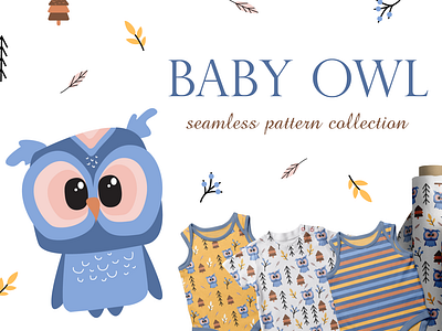 Baby Owl Seamless Pattern Collection