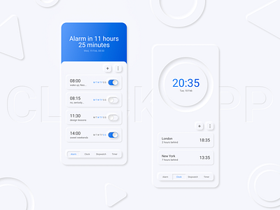 Neomorphic Clock App